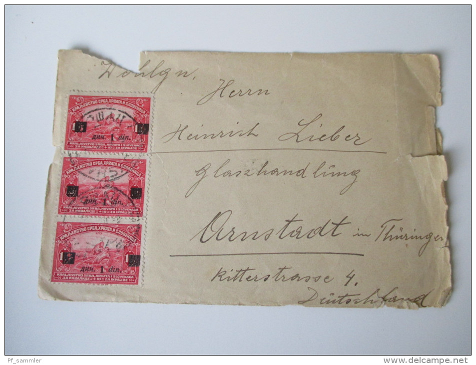 Jugoslawien / Serbien Brief Nach Deutschland Vrsac - Arnstadt. Nr. 162 Mehrfachfrankatur - Lettres & Documents