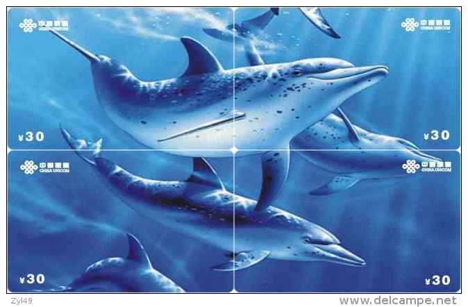 D04005 China Phone Cards Dolphin Puzzle 40pcs - Delfines