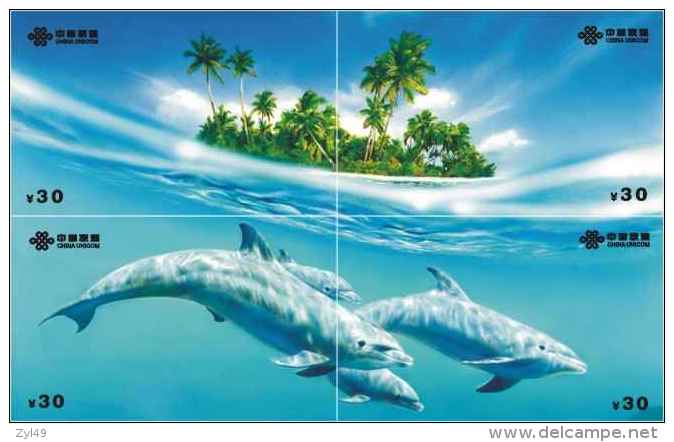 D04005 China phone cards Dolphin puzzle 40pcs