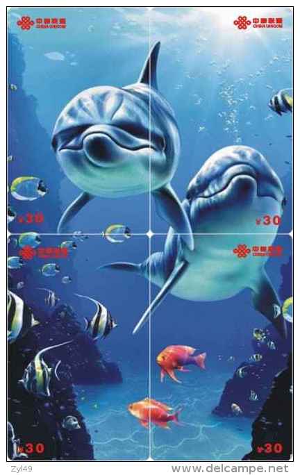 D04005 China phone cards Dolphin puzzle 40pcs