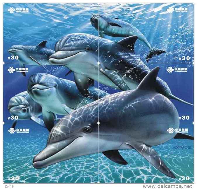 D04006 China Phone Cards Dolphin Puzzle 30pcs - Delfines