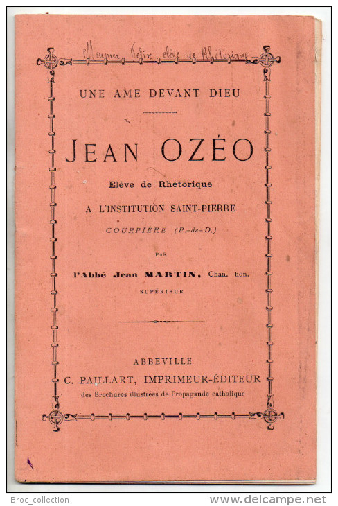Jean Ozéo, élève De Rhétorique à L´Institution Saint-Pierre, Courpière, Abbé Jean Martin - Auvergne