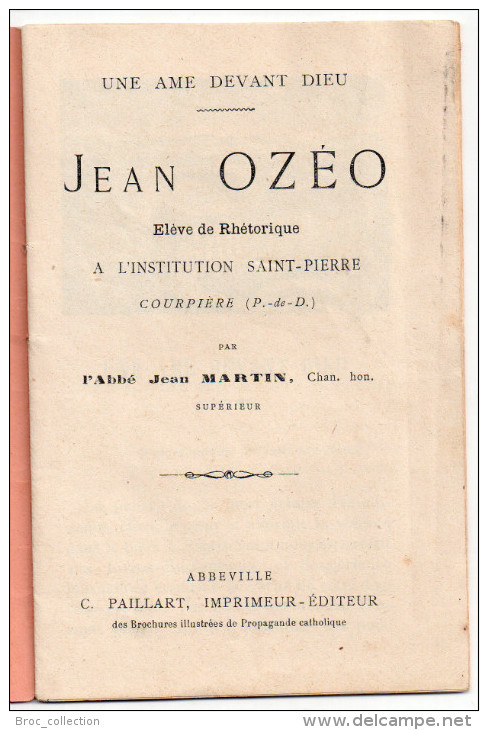 Jean Ozéo, élève De Rhétorique à L´Institution Saint-Pierre, Courpière, Abbé Jean Martin - Auvergne