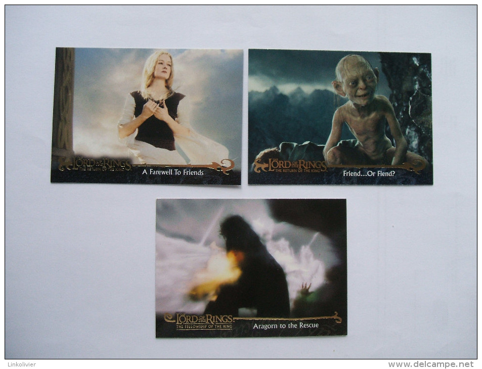 3 Cartes THE LORD OF THE RINGS Le Seigneur Des Anneaux N° 28, 106 Et 120 - Eowyn, Aragorn, Gollum - Topps Trading Cards - Lord Of The Rings