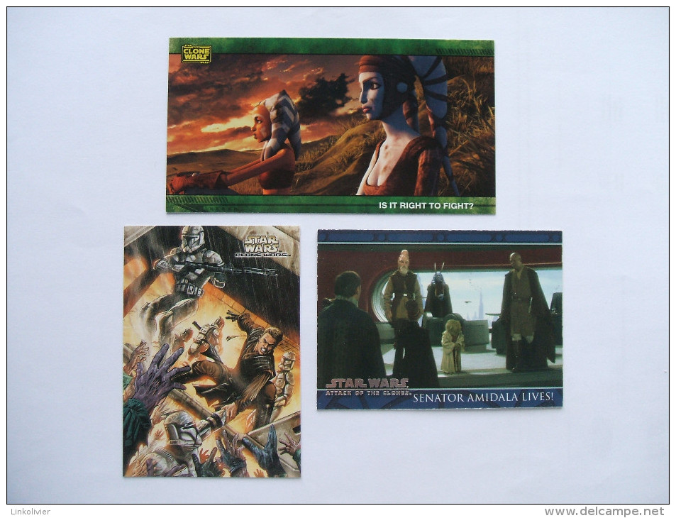 3 Cartes STAR WARS  N° 25, 46 Et 81 - Clone Wars / Attack Of The Clones - Topps Trading Cards - Star Wars