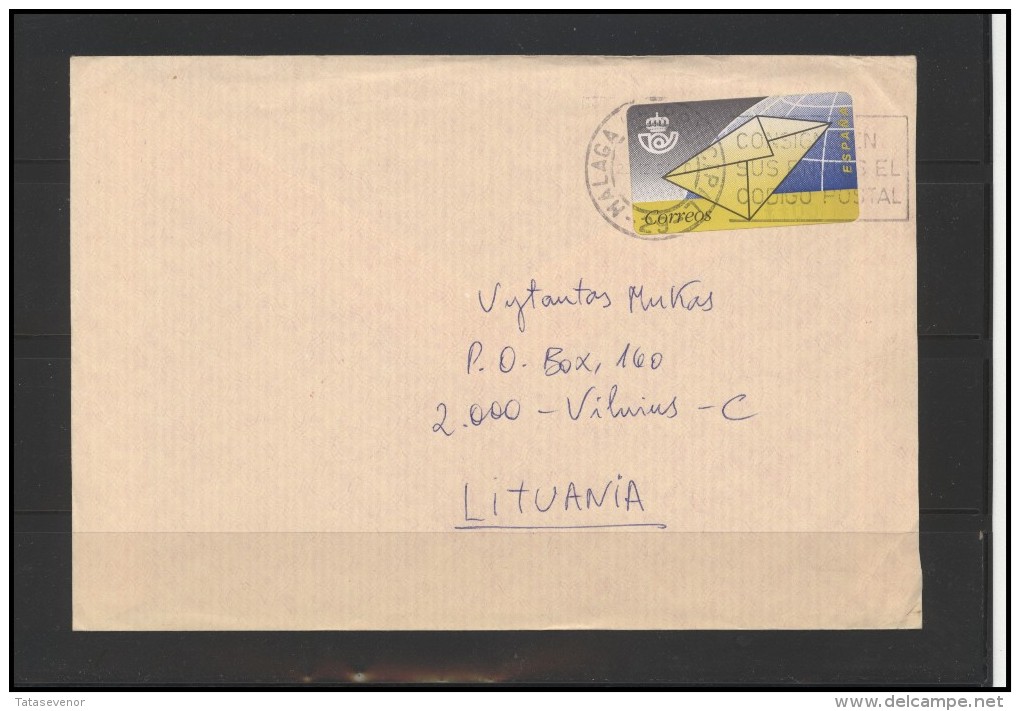 SPAIN Brief Postal History Envelope ES 024 ATM Automatic Stamps - Covers & Documents