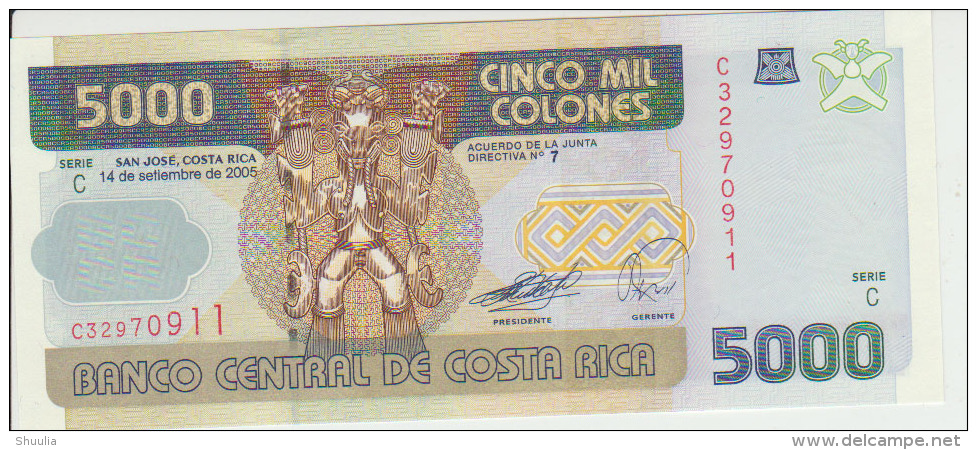 Costa Rica 5000 Colones 2005 Pick 266 UNC - Costa Rica