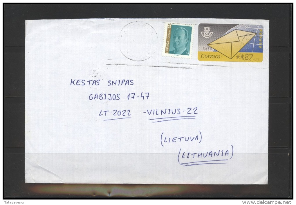 SPAIN Brief Postal History Envelope ES 033 ATM Automatic Stamps - Covers & Documents