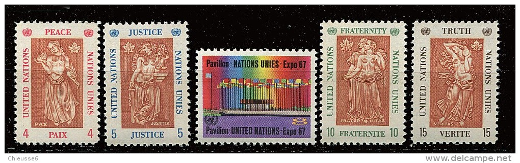 Nations Unies - New York** N° 165 à 169 - Expostion Universelle De Montréal - Unused Stamps