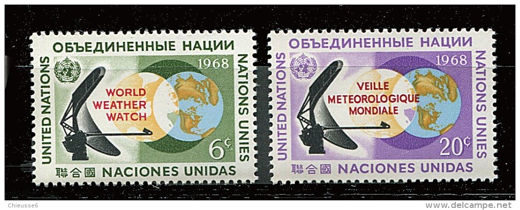 Nations Unies - New York** N° 182/183 - Veille Météo. Mondiale - Unused Stamps