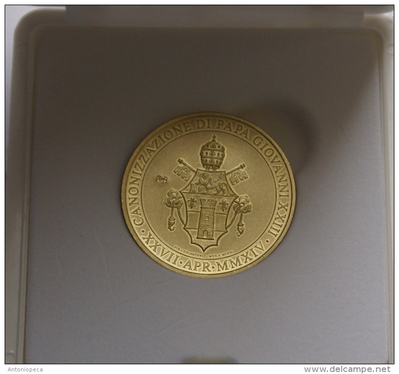 ITALIA 2014 - CANONISATION POPES JOHN XXIII, 27 APRIL 2014 IN VATICAN, OFFICIAL BRONZE MEDAL - Nuevos