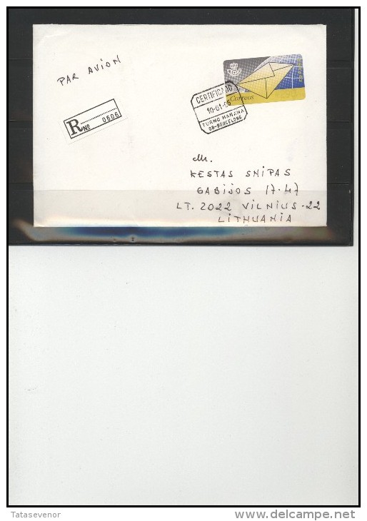 SPAIN Brief Postal History Envelope ES 037 ATM Automatic Stamps - Cartas & Documentos