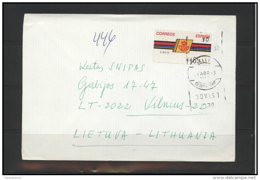 SPAIN Brief Postal History Envelope ES 040 ATM Automatic Stamps - Briefe U. Dokumente