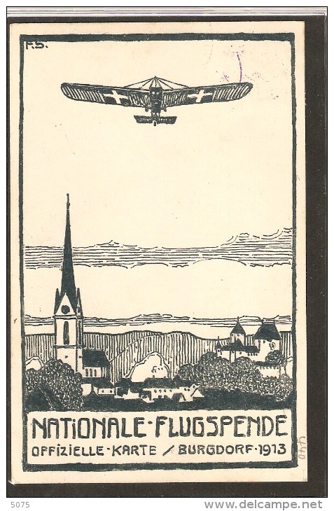 30.III.1913 Precurseur BURGDORF Sur Carte - First Flight Covers