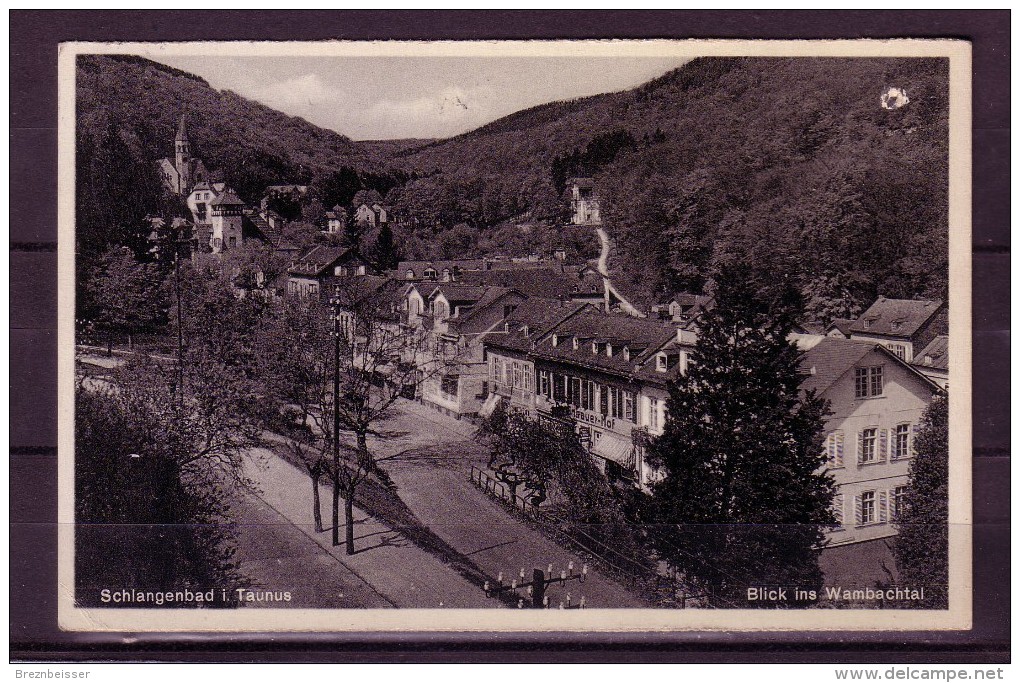 AK Schlangenbad Im Taunus, Blick Ins Wambachtal Karte Gel. 1936 - Schlangenbad