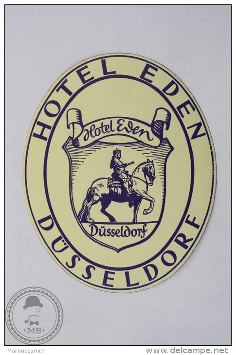 Hotel Eden Dusseldorf - Germany - Original Hotel Luggage Label - Sticker - Hotel Labels