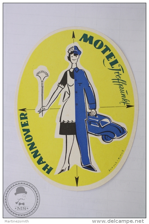 Motel Treffpunkt Hannover - Germany - Original Hotel Luggage Label - Sticker - Hotel Labels