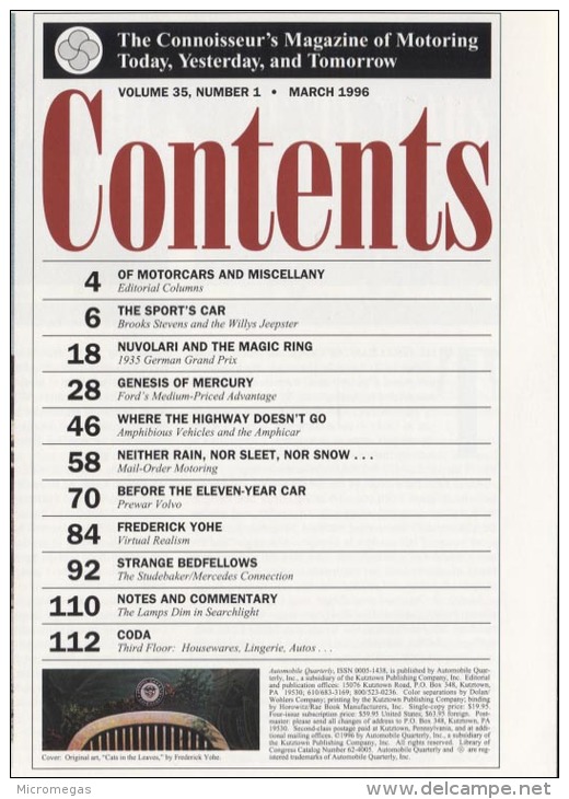 Automobile Quarterly - 35/1 - March 1996 - Transports