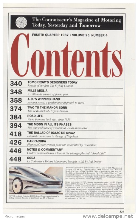 Automobile Quarterly - 25/4/1987 - Transportation