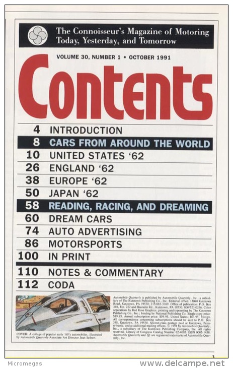 Automobile Quarterly - 30/1 - 1991 - Transports