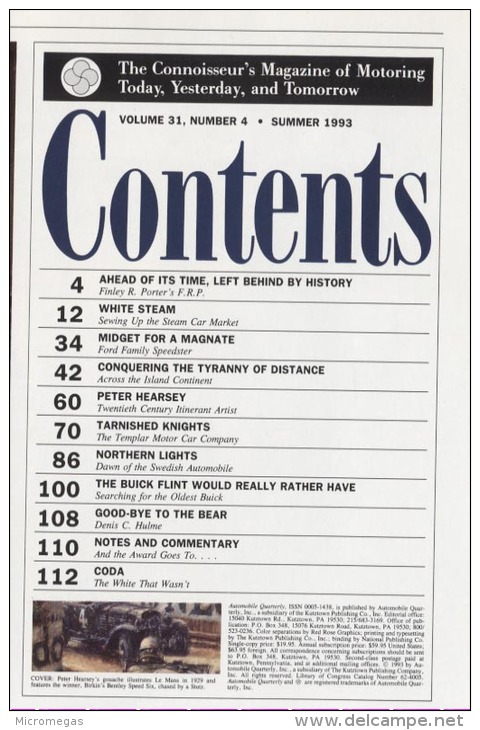 Automobile Quarterly -31/4 - 1993 - Transportation