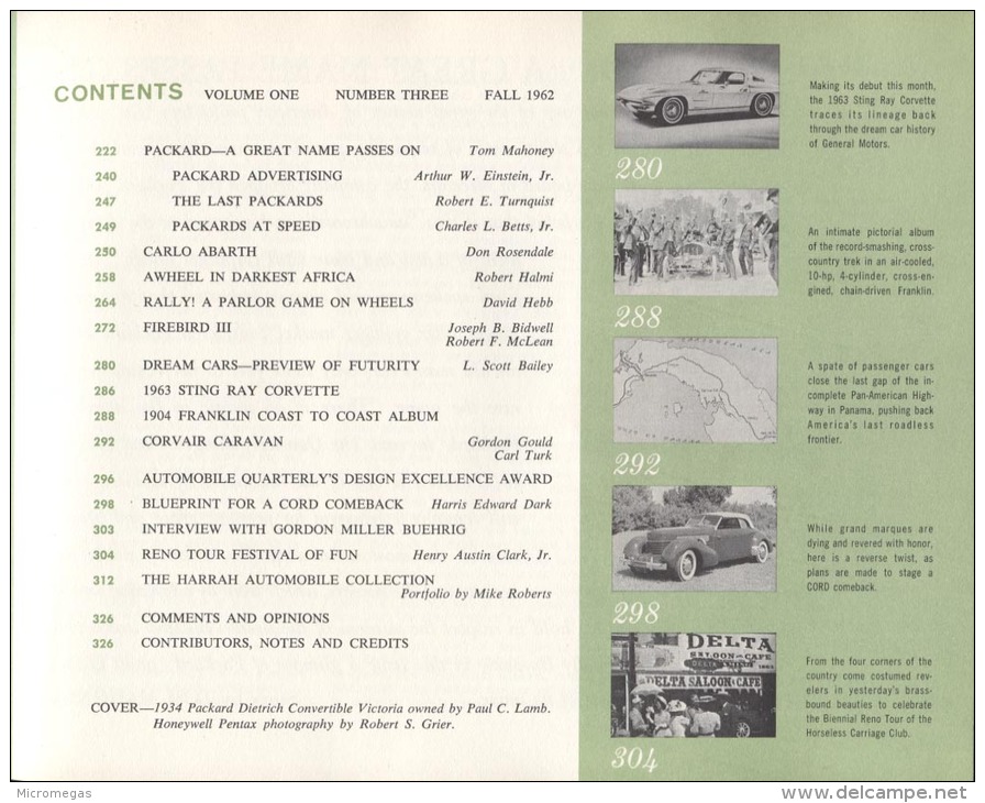 Automobile Quarterly -1/3 - 1962 - Transports