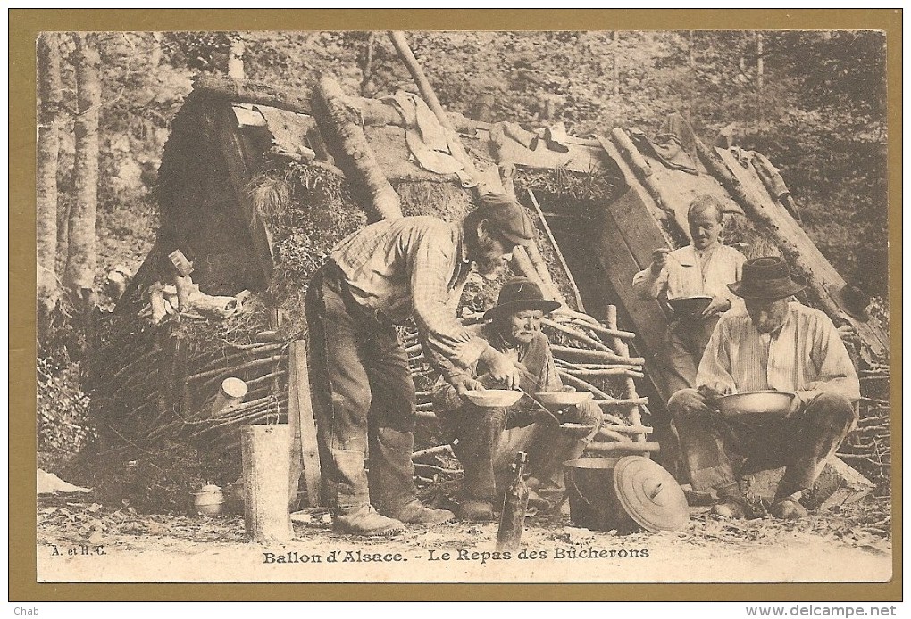 TRES BELLE C.P.A - Ballon D'Alsace. - Le Repas Des Bûcherons - Métier - BUCHERON - Autres & Non Classés