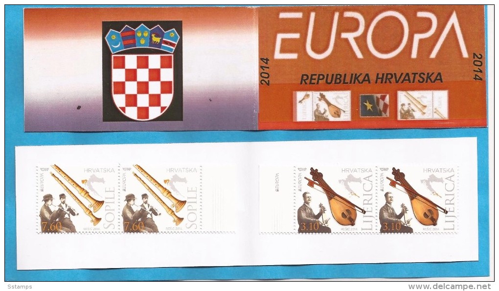 2014  EUROPA KROATIEN HRVATSKA CROAZIA FOLK INSTRUMENTS MNH BOOKLET  1  A - 2014