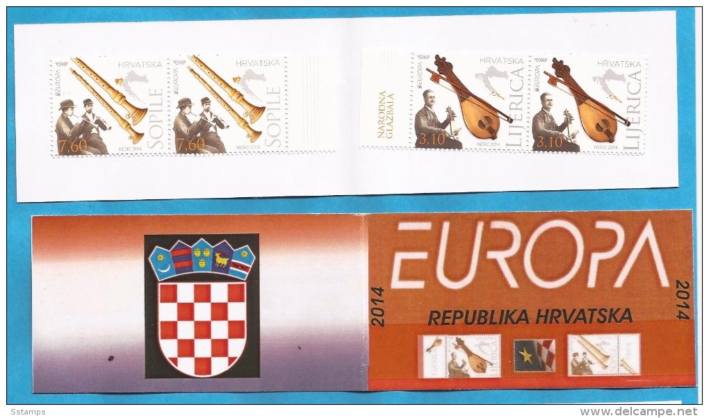 2014  EUROPA KROATIEN HRVATSKA CROAZIA FOLK INSTRUMENTS MNH BOOKLET  2  A - 2014