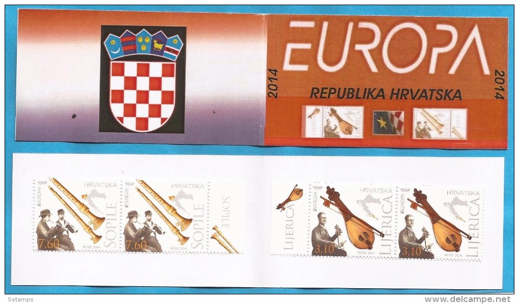 2014  EUROPA KROATIEN HRVATSKA CROAZIA FOLK INSTRUMENTS MNH BOOKLET  3  A - 2014