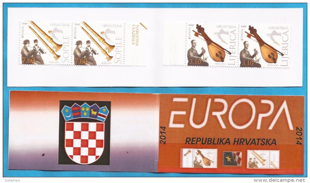 2014  EUROPA KROATIEN HRVATSKA CROAZIA FOLK INSTRUMENTS MNH BOOKLET  4  A - 2014