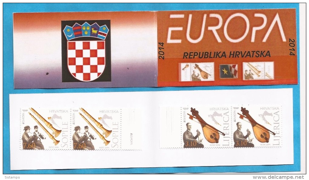 2014  EUROPA KROATIEN HRVATSKA CROAZIA FOLK INSTRUMENTS MNH BOOKLET  5  A - 2014