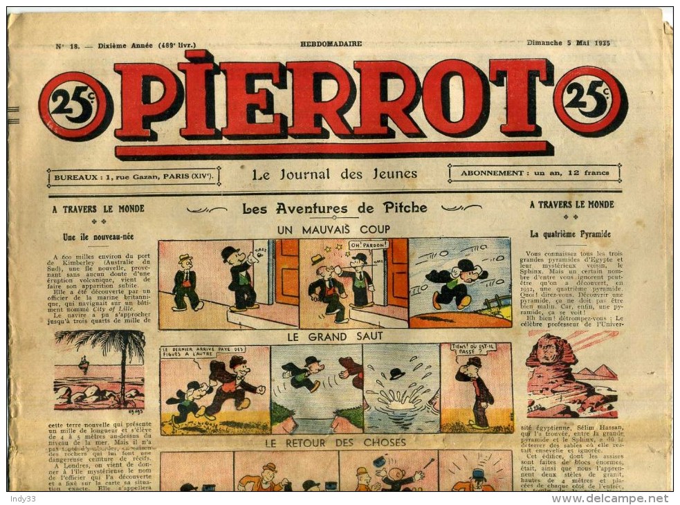 - PIERROT N° 18 . 5/5/1935 . - Pierrot