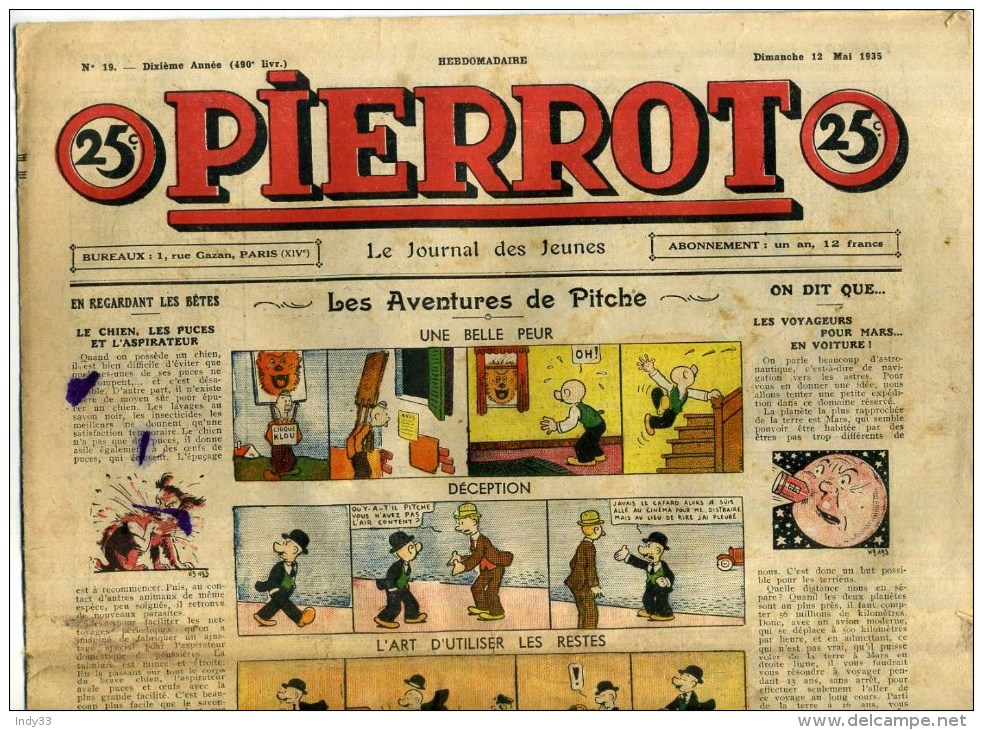 - PIERROT N° 19 . 12/5/1935 . - Pierrot