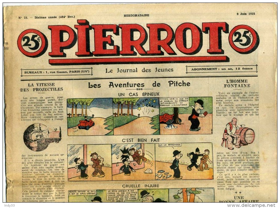 - PIERROT N° 23 . 9/6/1935 . - Pierrot