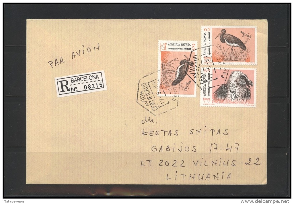 SPAIN Brief Postal History Envelope Air Mail ES 057 Fauna Birds - Covers & Documents