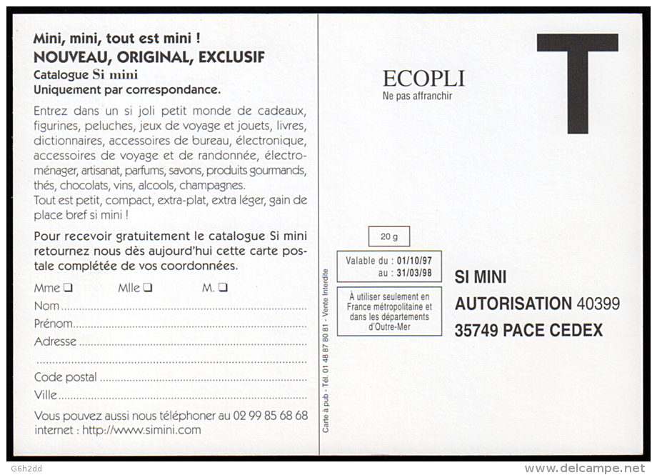 B2-04T- Carte Réponse Du Catalogue Si Mini - Cards/T Return Covers