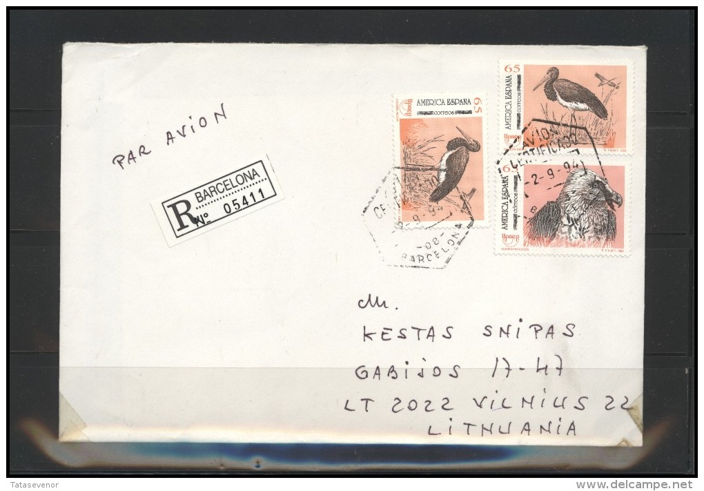 SPAIN Brief Postal History Envelope Air Mail ES 062 Birds - Covers & Documents