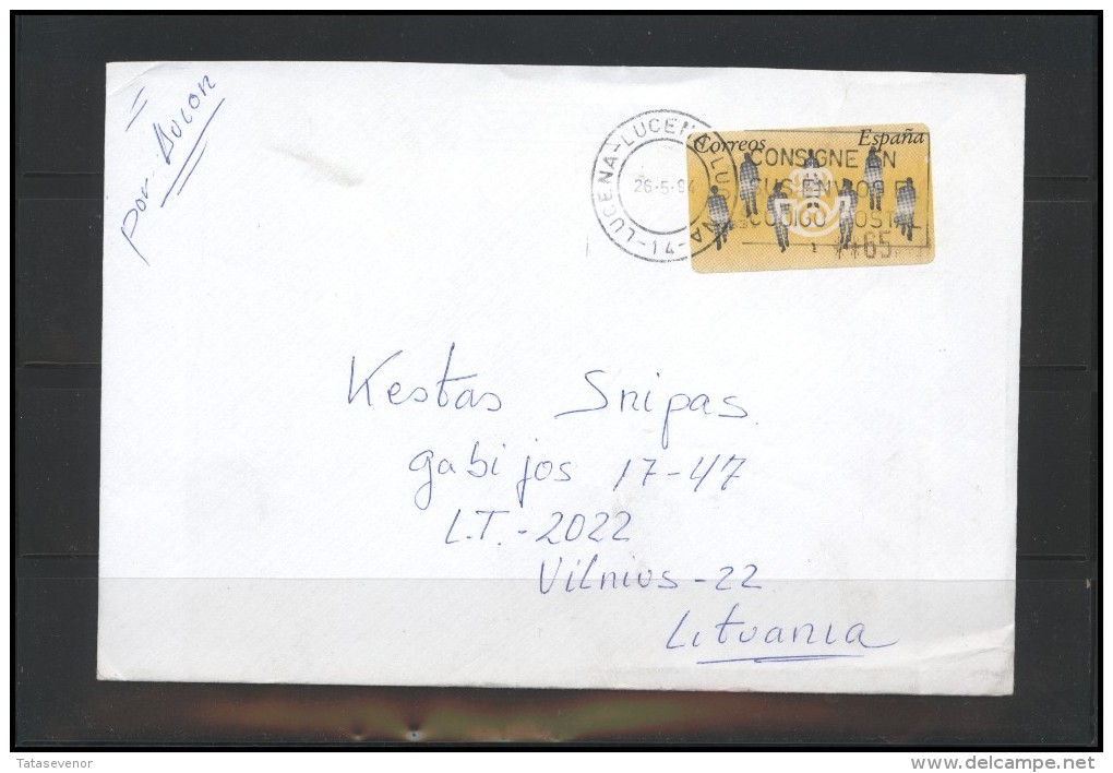 SPAIN Brief Postal History Envelope ES 064 ATM Automatic Stamps - Cartas & Documentos