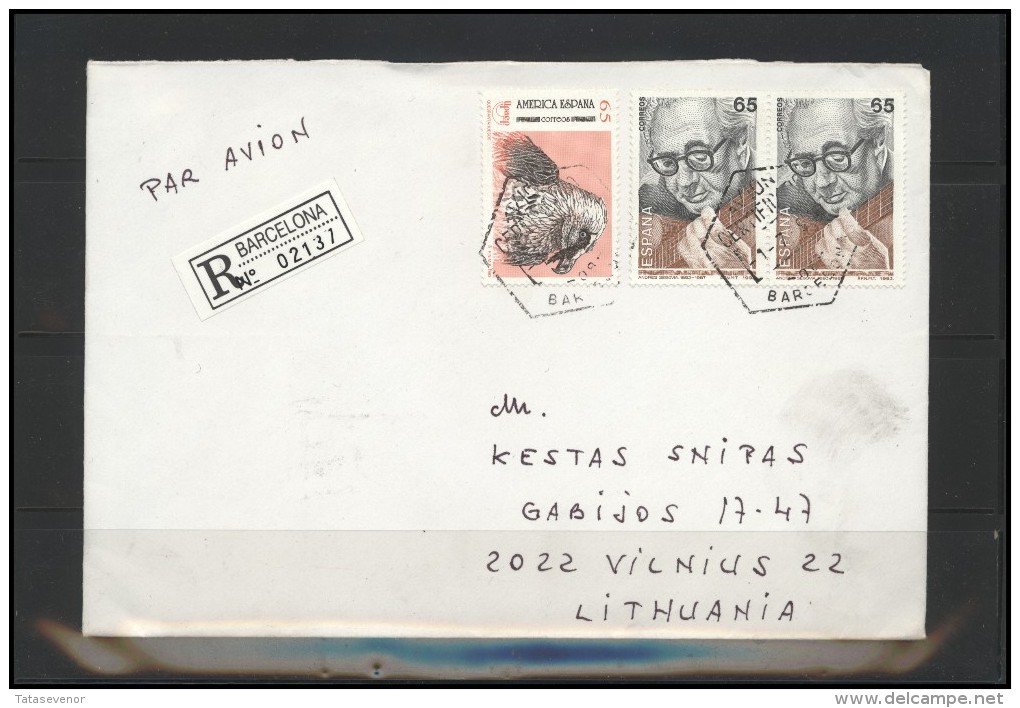 SPAIN Brief Postal History Envelope Air Mail ES 067 Birds Music Personalities Segovia - Covers & Documents