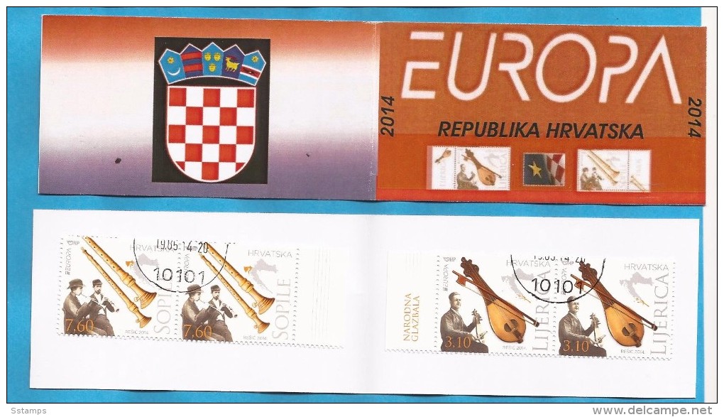 2014  EUROPA KROATIEN HRVATSKA CROAZIA FOLK INSTRUMENTS   USED   BOOKLET - 2014