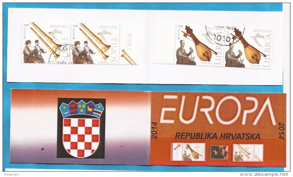 2014  EUROPA KROATIEN HRVATSKA CROAZIA FOLK INSTRUMENTS   USED   BOOKLET - 2014