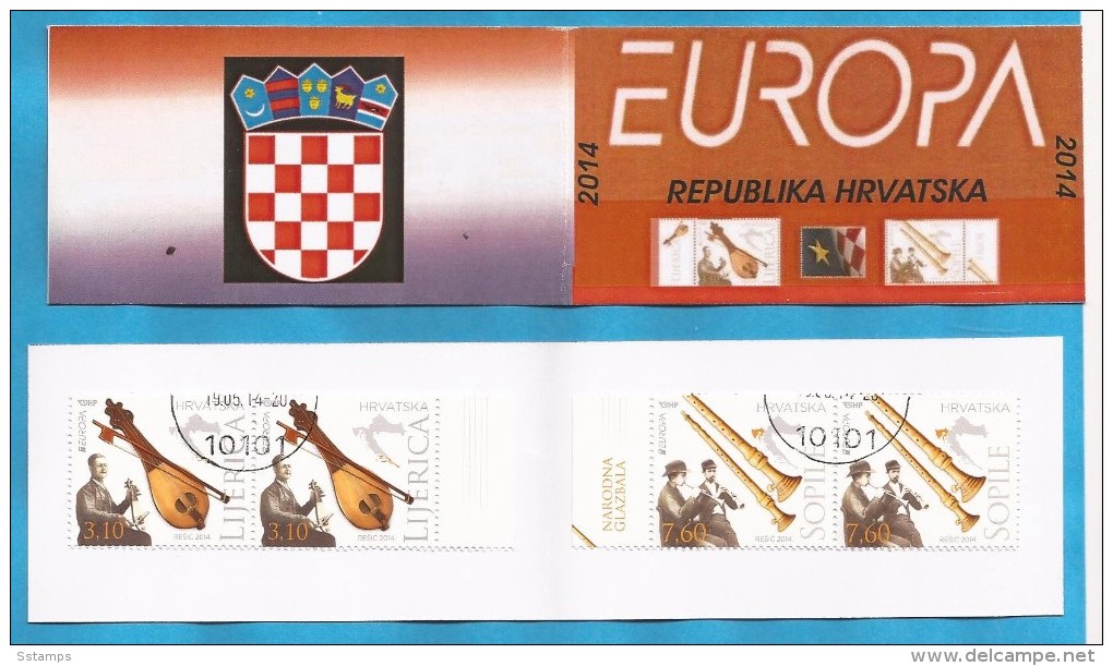 2014  EUROPA KROATIEN HRVATSKA CROAZIA FOLK INSTRUMENTS   USED   BOOKLET - 2014