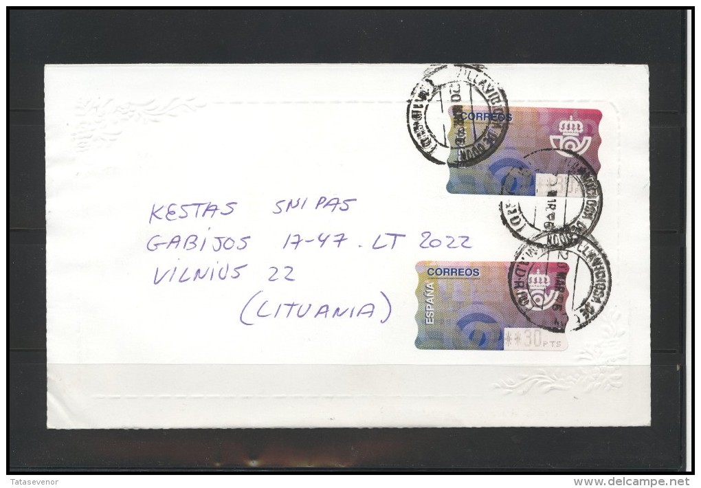 SPAIN Brief Postal History Envelope ES 077 ATM Automatic Stamps - Cartas & Documentos