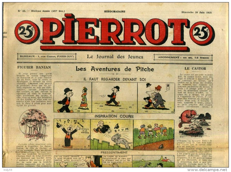 - PIERROT N° 26 . 30/6/1935 . - Pierrot