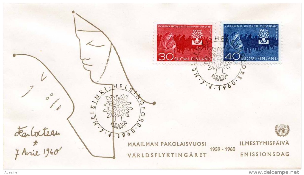 FINNLAND 1960 - 30+40? Frankierung Auf Brief, Sonderstempel Helsinki - Briefe U. Dokumente