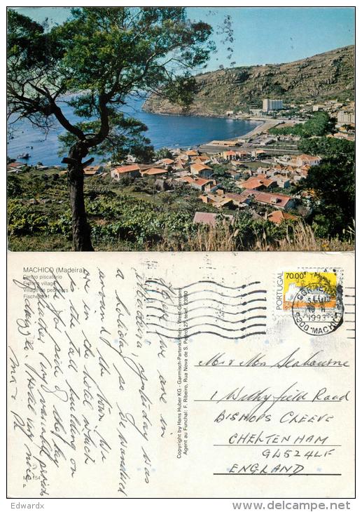 Machico, Madeira, Portugal Postcard Posted 1993 Stamp - Madeira