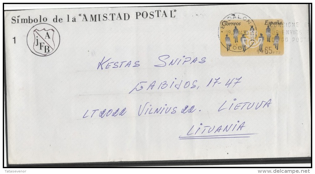 SPAIN Brief Postal History Envelope ES 092 ATM Automatic Stamps - Lettres & Documents