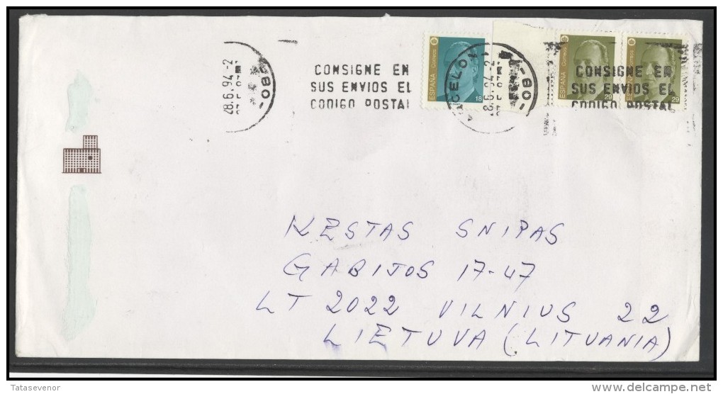 SPAIN Brief Postal History Envelope ES 095 Personalities King - Briefe U. Dokumente