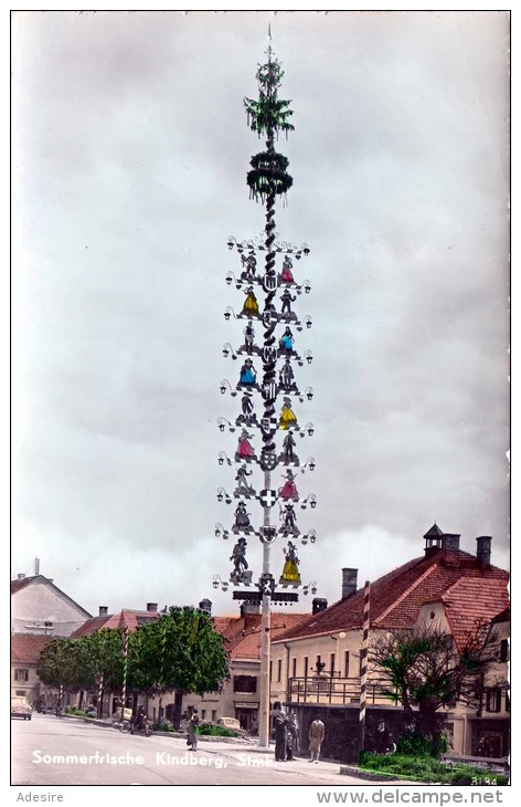 Sommerfrische KINDBERG (Steiermark) - Maibaum, Strassenansicht, Karte Nicht Gelaufen 1950? - Kindberg